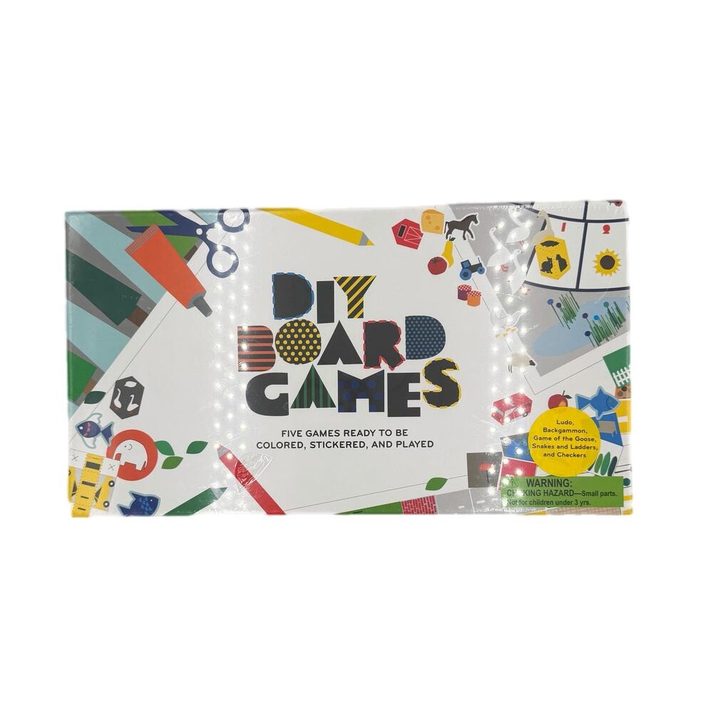 DIY Board Games NEW Five Games in One Ages 4+ Family Craft Preschool SEALED